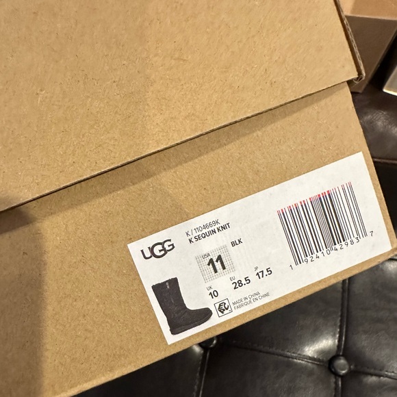 Brand New in Box UGG black sequin knit Uggs size 11 toddler - Picture 2 of 2